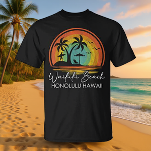 T-shirt Promozionale Estiva Tropicale Waikiki Beach Honolulu Hawaii - Product Image 3