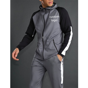 Chándal de gimnasio de equipo estampado ajustado a la moda para hombre, ropa deportiva, ropa de sudor, chándal deportivo en blanco de dos piezas para hombre - Product Image 6