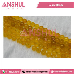 Cuentas Lisas de Jade Amarillo Natural de 8mm, Hechas en India, de la Mejor Calidad y Gran Venta |   Cuentas de Jade Amarillo para la Fabricación de Joyas al por Mayor - Product Image 2