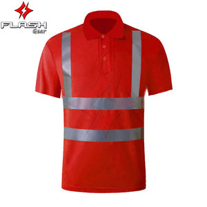 Camiseta Polo de Trabajo Impermeable de Alta Visibilidad para Hombre, ANSI Clase 1, con Franjas Reflectantes de Seguridad, Logotipo Personalizado, Manga Corta para Uso Industrial - Product Image 3