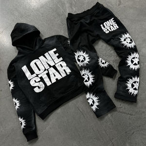 ชุดวอร์มวินเทจแบบกำหนดเองปักลายกรดหินซักกราฟิกฤดูหนาวซิปรูดพิมพ์โลโก้พลอยเทียม - Product Image 1