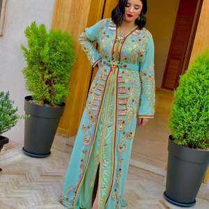 Traditional <b>Moroccan</b> Caftan Handmade Embroidered Silk Fabric Casual Style Breathable for Muslim Arab Women and Girls - Product Image 5
