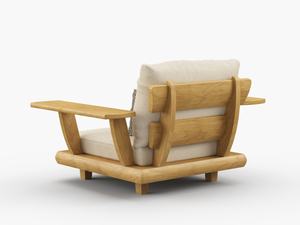 Sillón de Jardín Xylie Hecho de Madera de Teca Sólida con Cojines Gruesos y un Acabado Natural - Product Image 3
