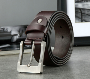 Cinturón Casual de Moda de Lujo Personalizable, Hebilla Cuadrada Ajustable de Aleación, Cuero Genuino para Hombre, GENTS GARB - Product Image 2