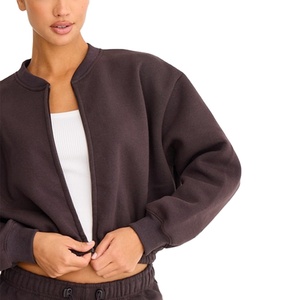 Ladies Urban Fit Recortada Mezcla de algodón suave Elegante Sudadera diaria Fabricante Suministro Privado Zip Up Sudadera Pedidos al por mayor - Product Image 3