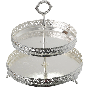 Soporte de pastel de alta calidad, Soporte redondo de latón florecido decorativo plegable multinivel para pastel, soporte de pastel real para boda - Product Image 2