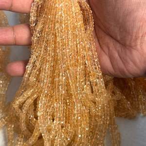 Cuentas de Citrino 100% Genuinas de 4mm a 7mm, Facetadas en Forma de Rondelle, Amarillas de Alta Calidad para la Elaboración de Joyería Fina, Más de 50 Años de Experiencia - Product Image 3