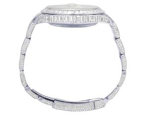 Montre personnalisée Baguette entièrement sertie de diamants en quartz, bijou de mode de luxe pour homme, style hip-hop, cadran en verre - Product Image 2