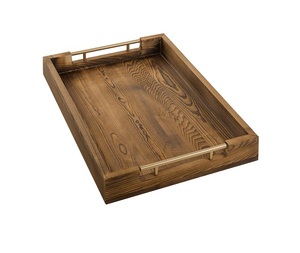 Bandejas de madera para servir con asa para cocina Bandeja de servicio con forma de triángulo de diseño elegante de alta calidad con asas en venta - Product Image 1