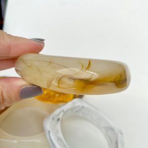 Bracelets en résine transparente brillante et mate Bracelets en résine faits à la main élégants accessoires élégants pour femmes - Product Image 5