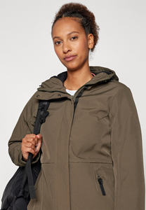 Veste Aplington Softshell pour femmes olive foncé de haute qualité prix usine manches complètes et coupe-vent femmes en cours d'exécution vestes de plein air - Product Image 2