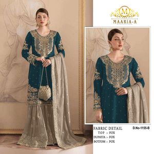 Salwar Kameez pakistanais au design unique avec Palazzo et Dupatta assortis pour mariage et fête à des prix de gros - Product Image 2
