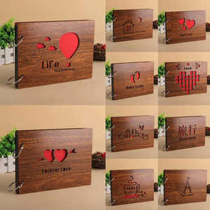 Album photo DIY de haute qualité avec couverture en bois, options en tissu de lin, cuir PVC, papier PP pour mariages, impression personnalisée du logo - Product Image 4