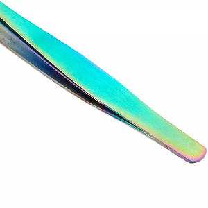 Gran oferta, pinzas para extensión de pestañas, colores del arco iris, pinzas para pestañas rectas de acero inoxidable, herramientas de maquillaje - Product Image 6