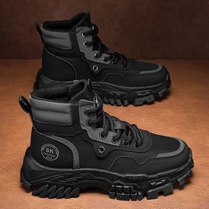 Bottes de randonnée pour hommes, mi-mollet, imperméables, antidérapantes, confortables, avec empeigne en mesh, pour toutes les saisons, utilisation en extérieur - Product Image 5