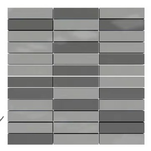 Vistaar Marque Bande Linéaire 300x300mm Carré Cristal De Luxe Argent Brillant Dosseret Cristal Verre Mosaïque Carreaux Muraux - Product Image 1