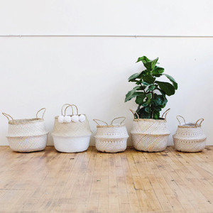 Multifunctional <b>Seagrass</b> Storage Belly <b>Baskets</b> for Plants Interior Home Decorative <b>Basket</b> Planters - Product Image 5