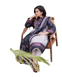 Salwar Kameez pour femmes, design élégant de plage, multi-tons, longueur au sol, évacuation rapide de l'humidité, viscose, sans plis - Product Image 3