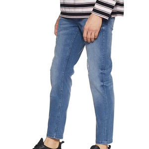 Nouveau jean pour homme, coupe ajustée, élégant, couleur bleue, longueur cheville, pantalon d'été, pantalon en denim pour homme, service OEM ODM - Product Image 3
