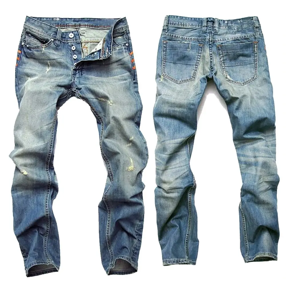 Vente en gros de jeans pour hommes de grande taille jeans pour hommes pantalons de travail droits et amples