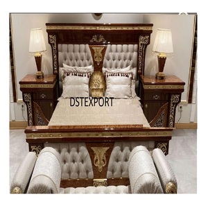 Lit king-size en teck sculpté à la main, traditionnel, pour villas de luxe, rangement réglable, taille personnalisable, chambre à coucher haut de gamme - Product Image 6