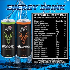 Boisson énergisante Dragon OEM/ODM de 250ml, fournisseur en gros, échantillon gratuit, sans sucre avec vitamines essentielles aromatisées AE - Product Image 2
