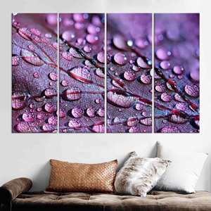 Tableau imprimé sur toile élégant : motif moderne en forme de goutte d'eau, lot de 4 toiles - Product Image 1