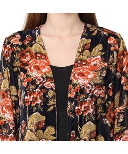 Wholesale women blue printed <b>jackets</b> pockets hoodie jeans manufacturing denim embroidery <b>jacket</b> - Product Image 3