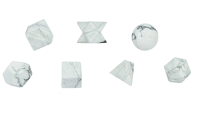 Juego de geometría de piedra de alta calidad Juego de geometría de cristal de piedra de howlita Sólidos platónicos Juego de geometría de piedra natural sagrada curación - Product Image 4