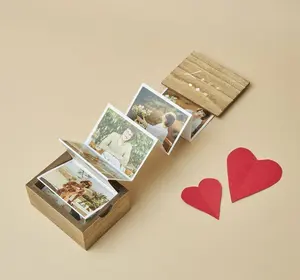 Álbum Pull Out Photo Book - Mini Photo Gifts manter memórias casal presentes foto jóias