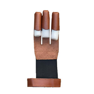 Archery Three Finger <b>Gloves</b> Leather Finger Protection Riding Equestrian <b>Shooting</b> Archery <b>Gloves</b> - Product Image 4