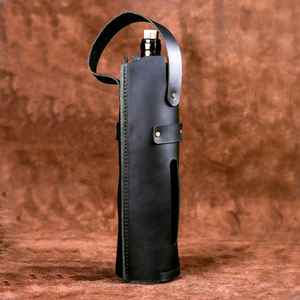 Portador de vino de cuero duradero con estilo, logotipo personalizado, impermeable, protector, a prueba de polvo, bolsa de manga de embalaje de regalo para el almacenamiento de la WBL-0034 - Product Image 1