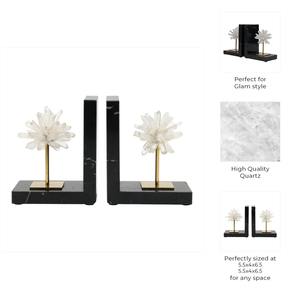 Luxury Crystal Bookends with Marble Base for Office Desk Library Shelf Study <b>Room</b> and Gift Idea for <b>Book</b> Lovers - Product Image 2