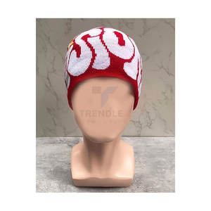 Bonnet en laine mélangée avec lettres personnalisées, bonnet tricoté, bonnet d'hiver chaud, élégant, doux, extensible, confortable, couvre-chef pour le froid, pour femmes - Product Image 2