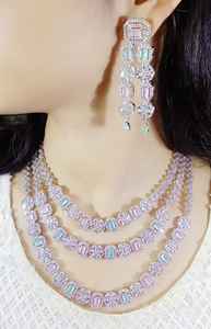 Premium AD Fashion Jewellery <b>Set</b> for Women Bridal Wedding Partywear <b>Necklace</b> <b>and</b> <b>Earrings</b> Traditional <b>Gold</b> Tone Lightweight - Product Image 4