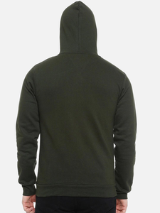 Sudadera con Capucha Personalizada de Invierno para Hombre y Mujer, Unisex, 100% Algodón, Forro Polar, Cuello Alto, Bolsillo con Cremallera, Color Verde Sólido, Impermeable, para Correr - Product Image 3