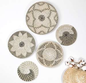 Coloré tissé seagrass tenture murale assiettes décoratives - Product Image 2