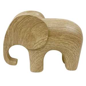 Rustic Wooden Elephant Figurine Handmade Minimalist Animal Statue Decorative Wooden Sculpture Natural Wood Elephant Decor - Product Image 1
