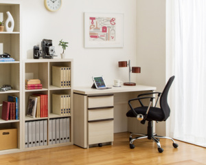 Tablero de MDF japonés moderno Shirai, mesa de ordenador portátil desmontable y extensible movible, muebles de oficina, escritorio de ordenador personal - Product Image 5