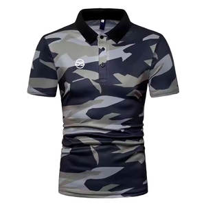 2024 estilo de calle alta para hombre para Polo manga corta Slim Fit Tejido ligero poliéster sólido estampado cuello Digital Logo Fitn - Product Image 1