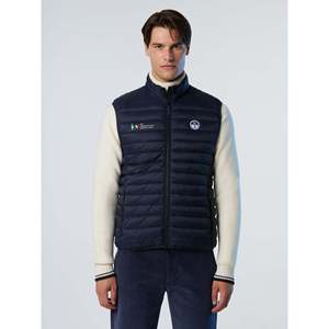 Gilet décontracté pour homme North Sails AC38 Zephyr, veste ultralégère en toile bleu marine, coupe-vent, avec broderies techniques, pour l'automne - Product Image 3