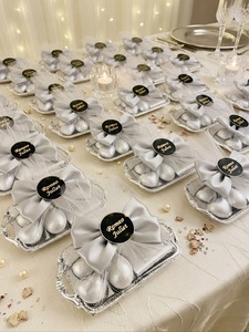 Plateau de service mini en acrylique argenté pour mariages, Noël, Halloween - Vente en gros, élégant, décoratif, pour bonbons, chocolats, cadeaux de fête - Product Image 6