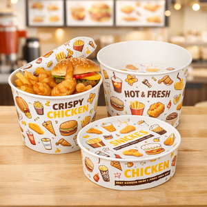 Boîte d'emballage pour <span class=keywords><strong>poulet</strong></span> frit en papier kraft écologique, logo personnalisé, boîte alimentaire pour café, restaurant, caja comida rápida - Product Image 1