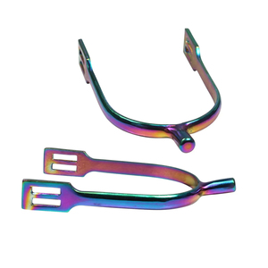 Espuelas de Equitación Reutilizables de Acero Inoxidable de Alta Calidad, Personalizables, Botas Vaqueras, Producto Ecuestre, Color Arcoíris - Product Image 1