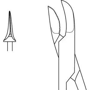 Pince chirurgicale Michel à double extrémité droite et dentée pour application/élimination, 5 pouces, en acier inoxydable - Product Image 2