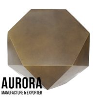 Table basse extérieure hexagonale moderne en fibro-ciment vietnamien - Couleur grise, emballage privé disponible