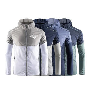 Venta al por mayor personalizado ligero transpirable Zip hombres chaqueta deportiva para correr impermeable lona rompevientos soporte informal al aire libre - Product Image 1