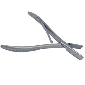 Pince à cheveux en acier inoxydable argenté à dents plates de 7 pouces avec rainures lisses, outils pour extensions de cheveux en kératine - Product Image 3