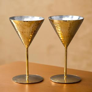 ชุดแก้วค็อกเทลทองเหลือง2ชิ้นกล่องของขวัญที่สมบูรณ์แบบสำหรับบาร์ที่บ้านหรืองานเฉลิมฉลองที่หรูหรา - Product Image 2