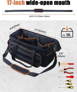 Bolsa de Herramientas Resistente al Agua, Organizador de Herramientas Portátil, Correa de Hombro Ajustable, Bolsa Táctica para Herramientas, Capacidad de 12L, Plegable - Product Image 3